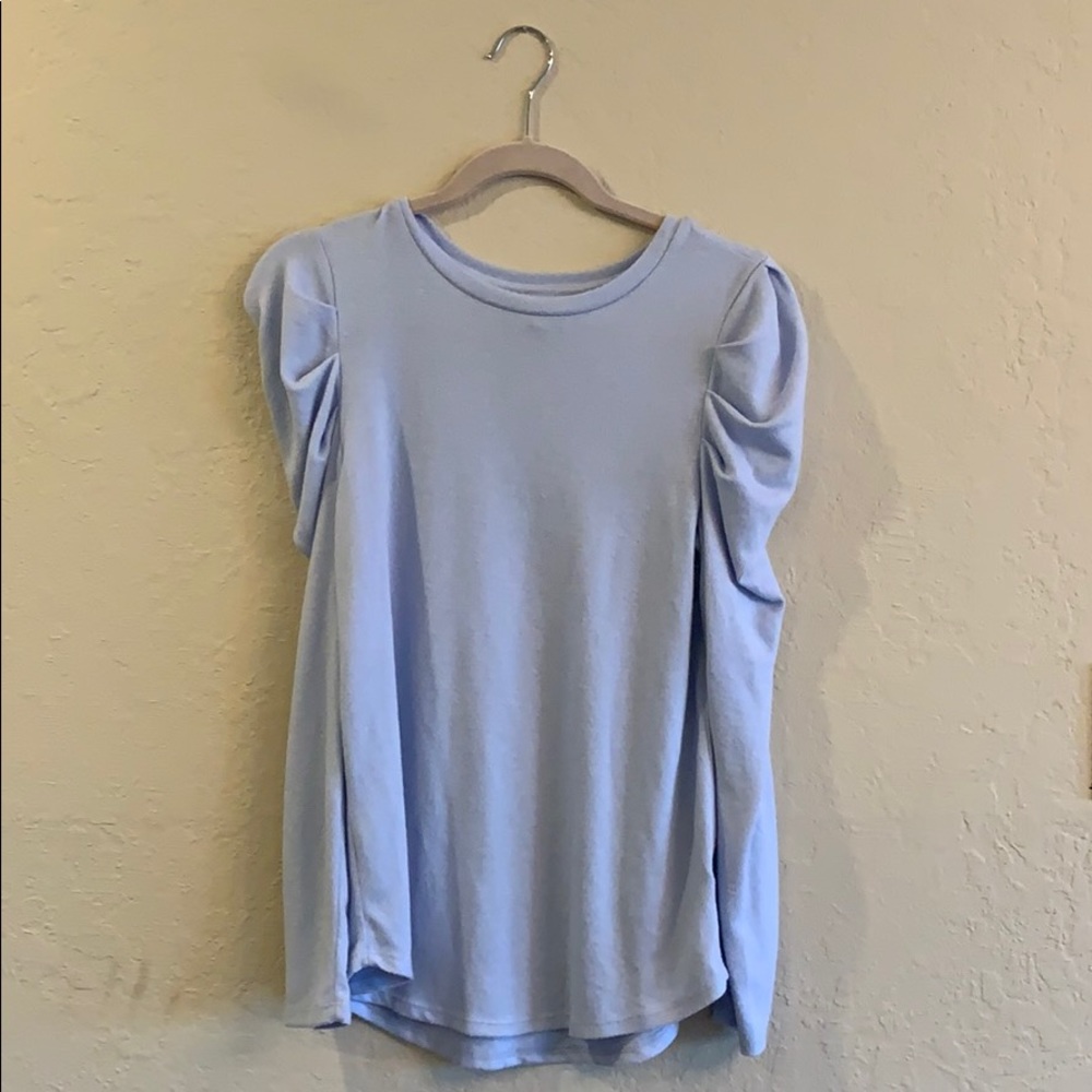 A new day brand light blue puffed sleeve sweater